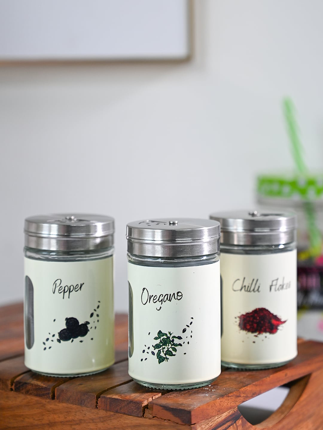 MARKET99 Off White 3-Pieces Salt & Pepper Shaker 90 ml Each