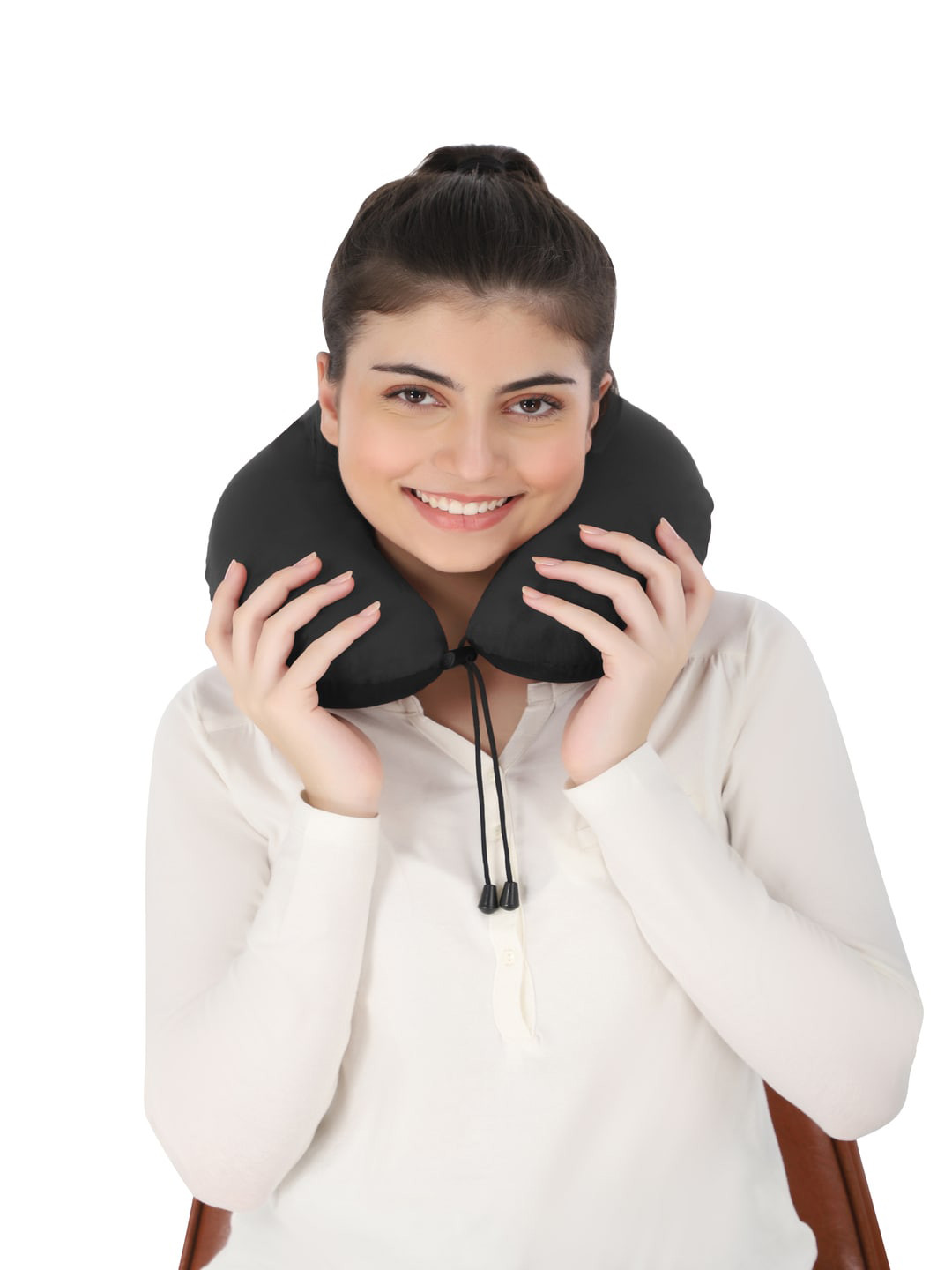 Herryqeal Black Adjustable Headrest Neck Support Velvet Comfortable Pillow