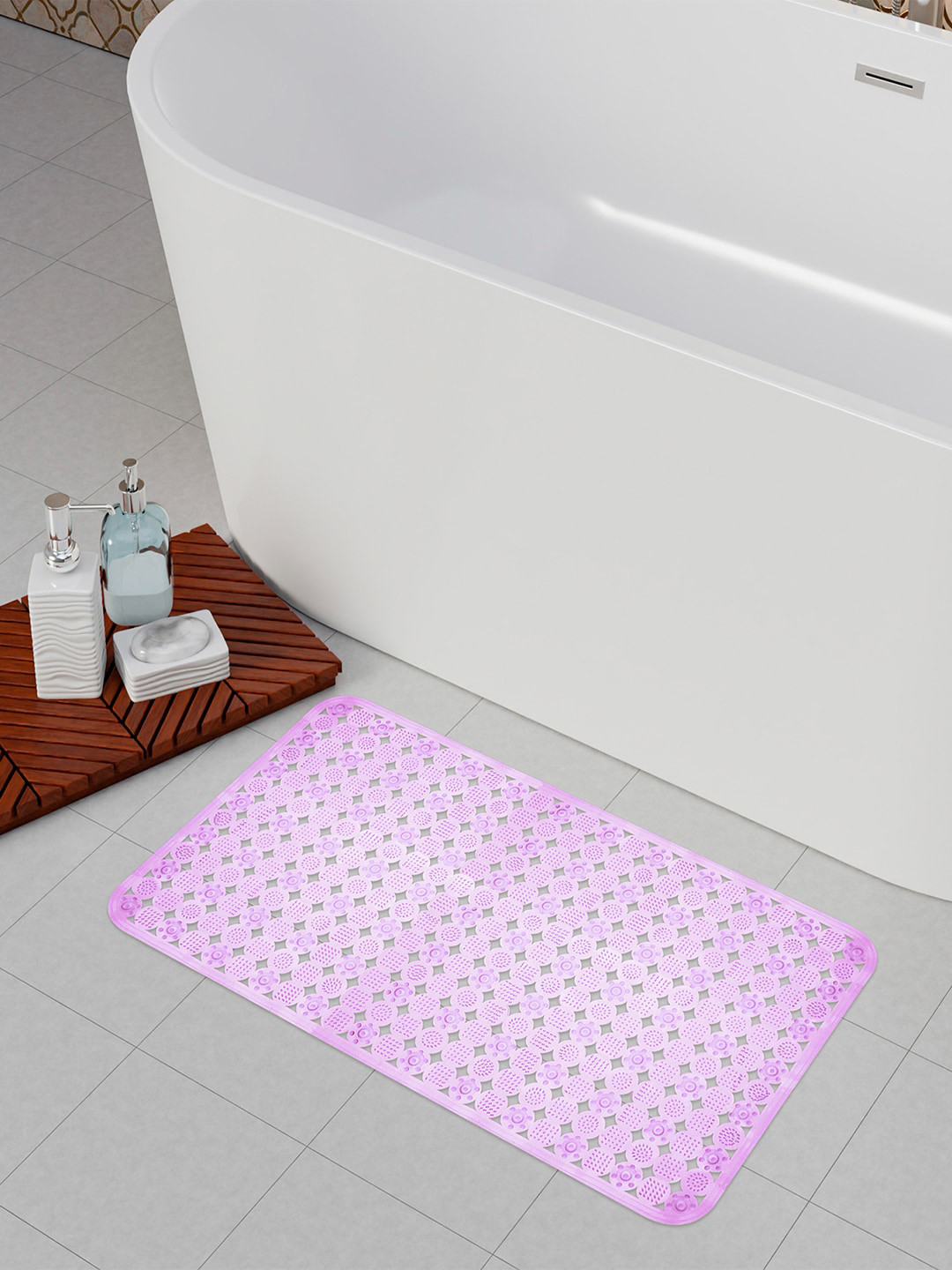 Kuber Industries Purple Anti Skid PVC Bath Shower Mats With Drain Holes