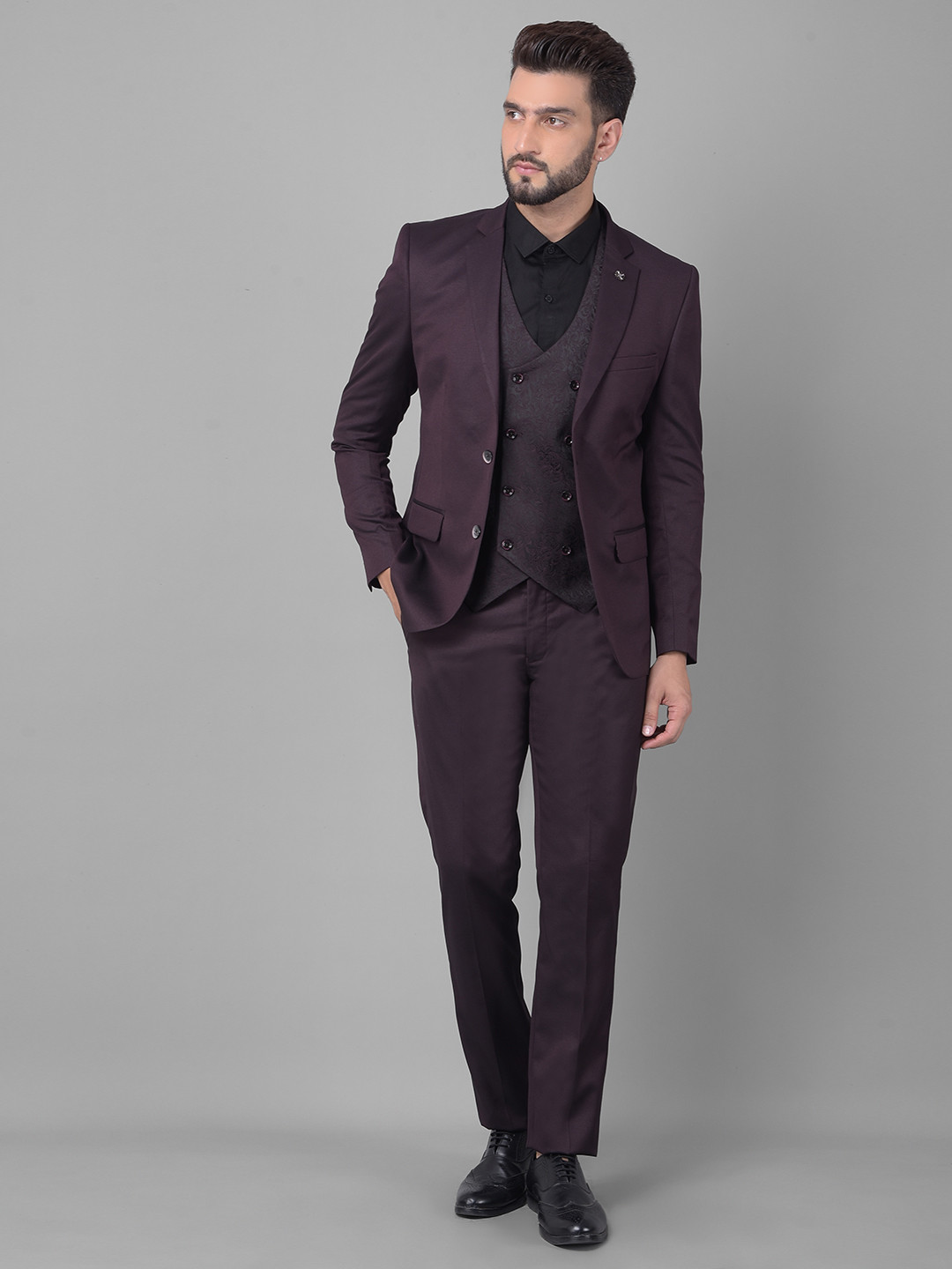 Crimsoune Club Single-Breasted Slim Fit Two-Piece Formal Suit