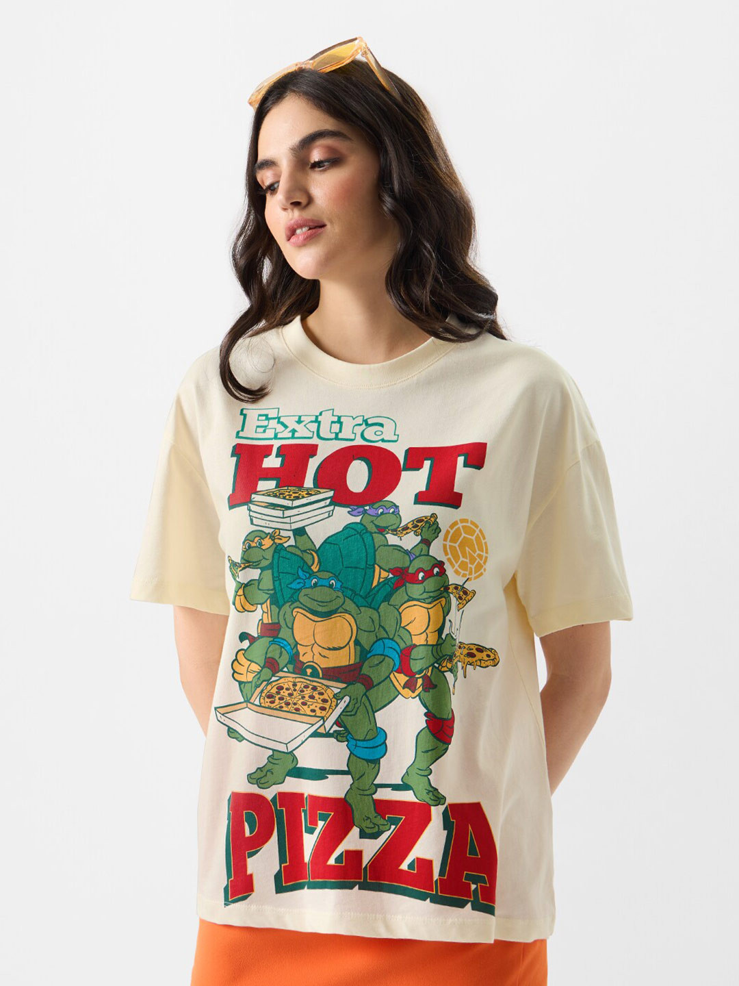 The Souled Store Mutant Ninja Turtles Printed Oversized Cotton T-shirt
