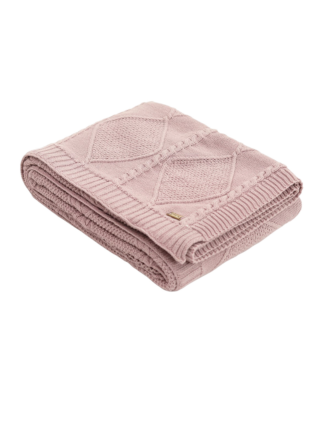 Pluchi Pink Self-Design Pure Cotton Ac Blanket Throw