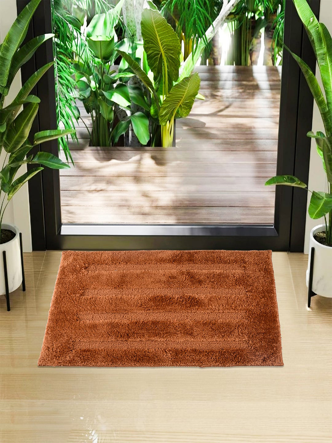 Kuber Industries Beige Woven Design Doormat