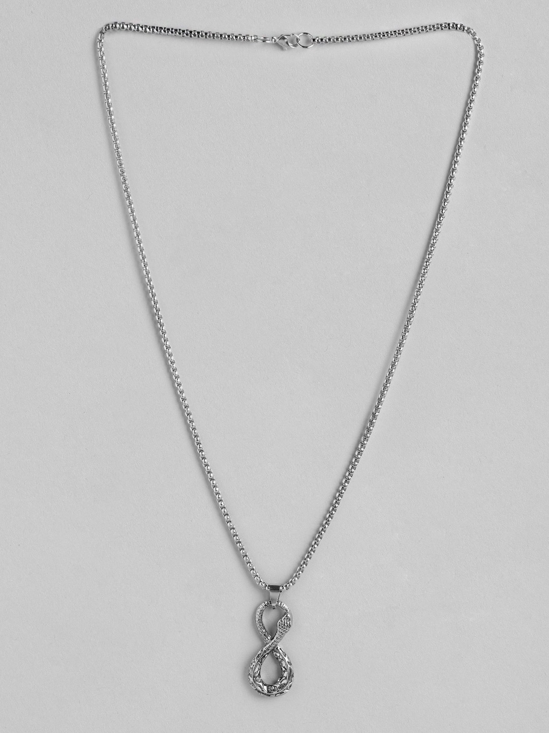 PARIS HAMILTON Rhodium-Plated Stainless Steel Infinity Loop Shaped Pendant With Chain