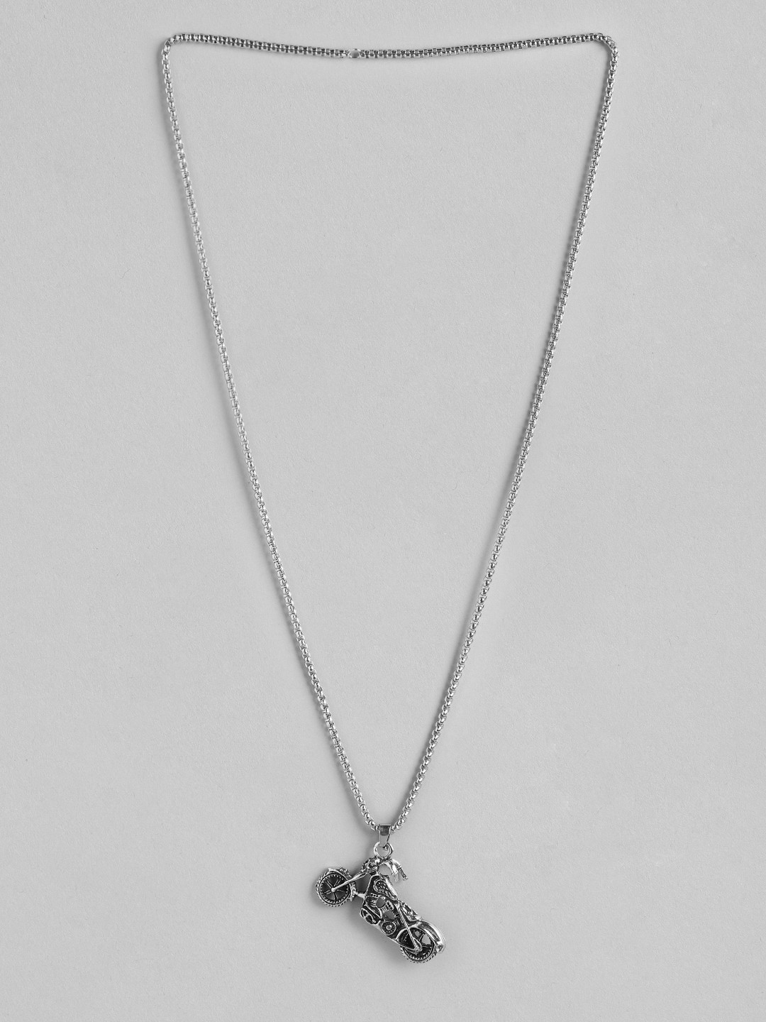 PARIS HAMILTON Rhodium-Plated Stainless Steel Bike Shaped Pendant With Chain