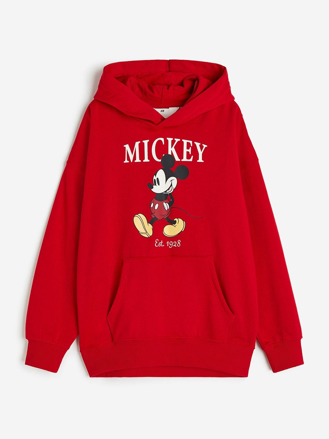 H M Girls Oversized Mickey Mouse Printed Hoodie