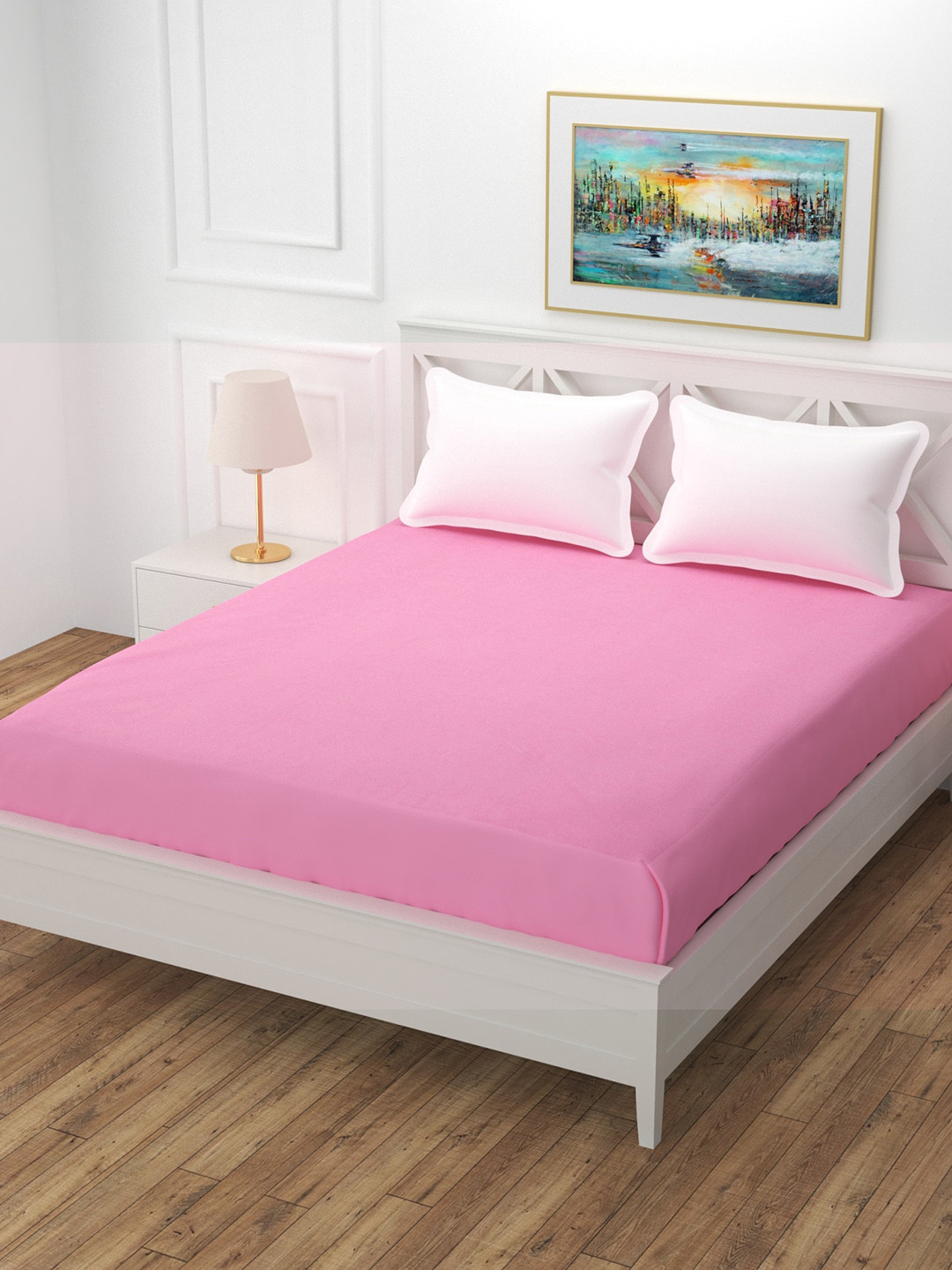 MORADO Pink Terry Queen Size Bed Mattress Protector
