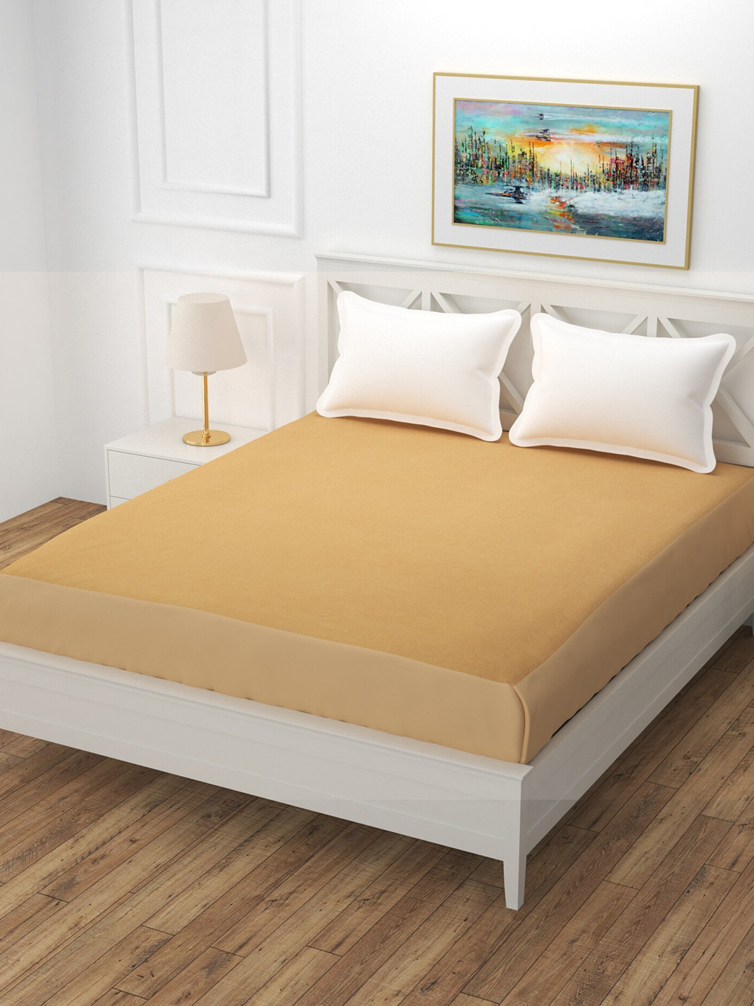 MORADO Beige Queen Size Bed Mattress Protector