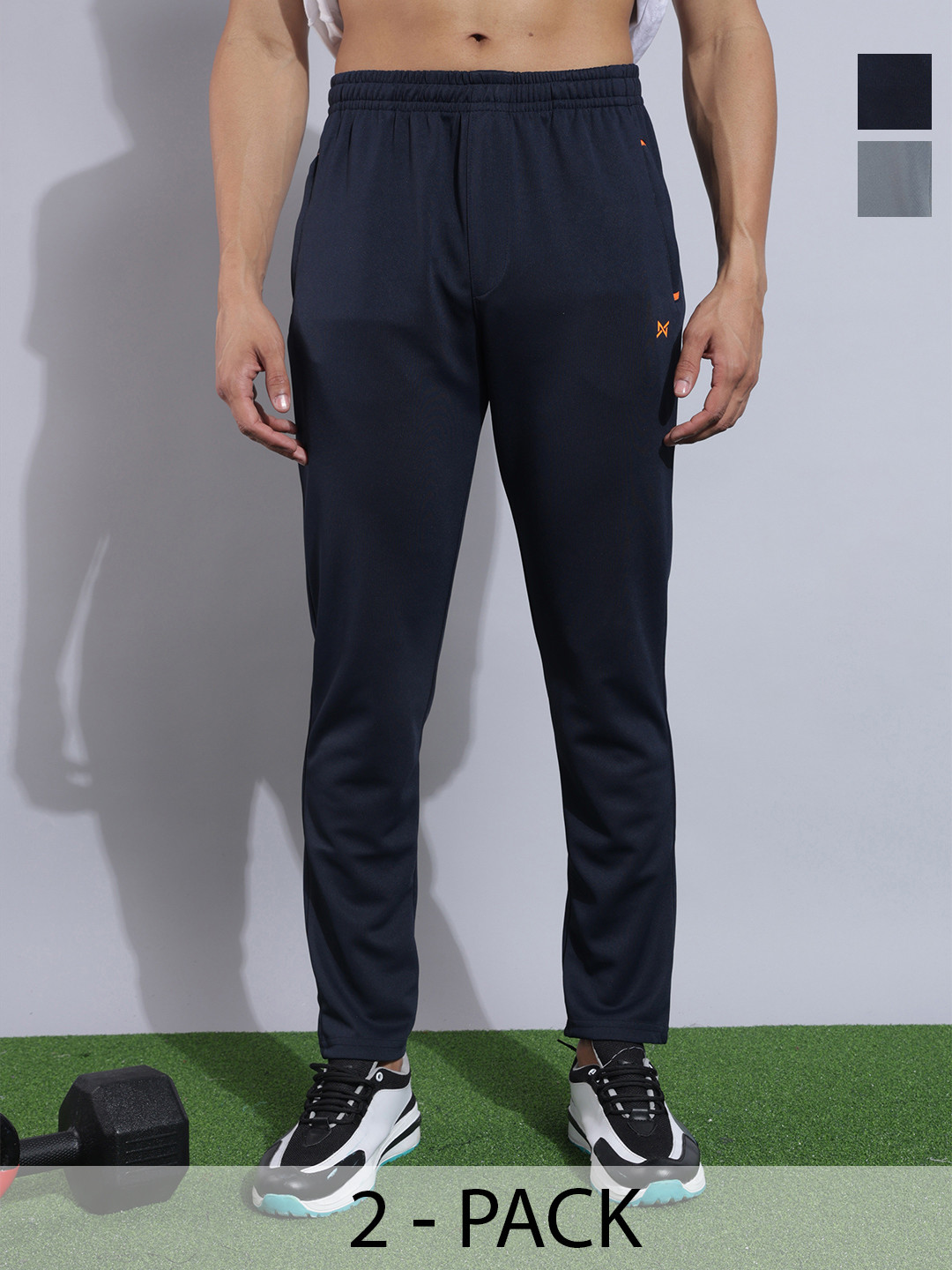 Force NXT Men Microfiber Anti Viral Anti Odour Cool Pack Of 2 Sports Track Pant