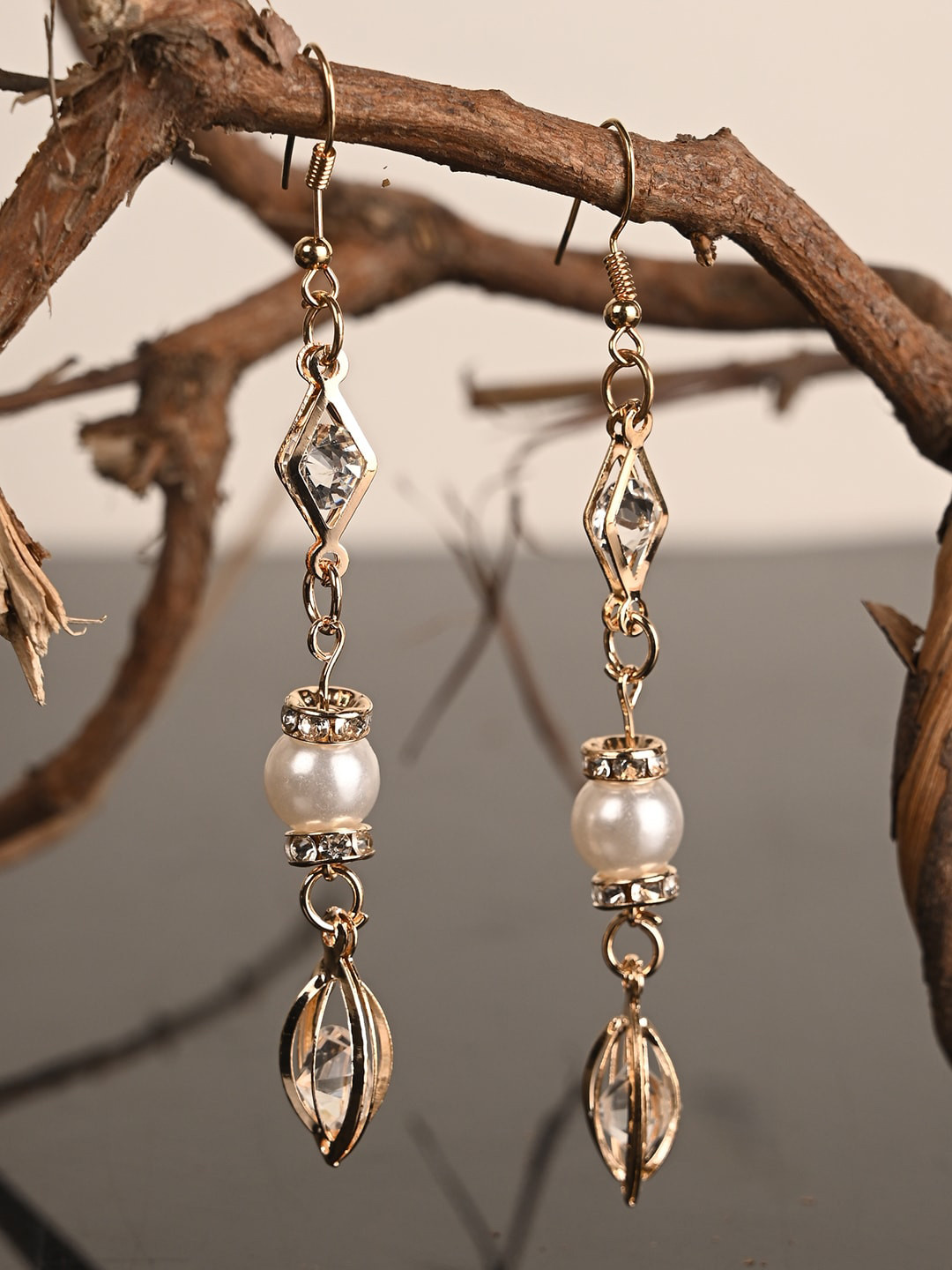 BuckleUp Gold-Plated Contemporary Drop Earrings