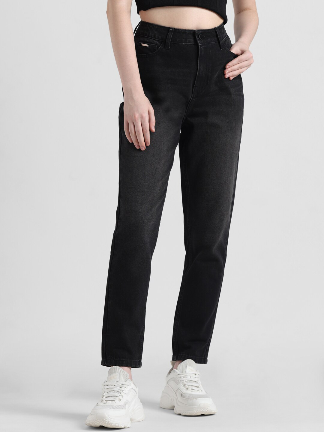 ONLY Women Straight Fit Light Shade High-Rise Pure Cotton Jeans