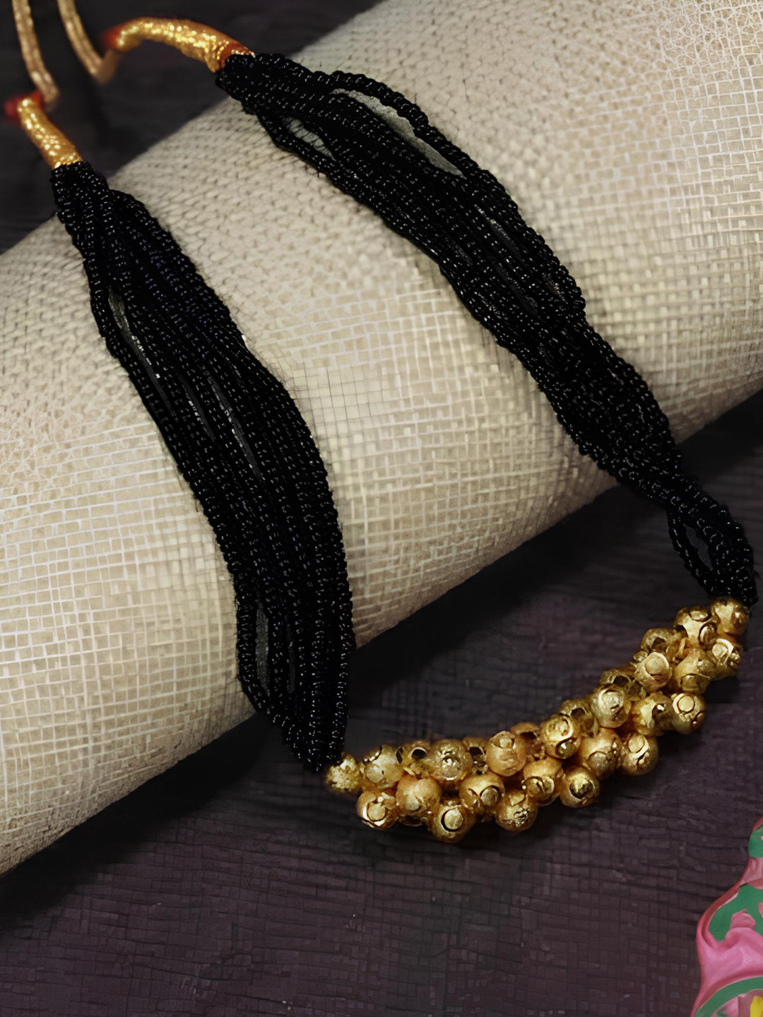KARISHMA KREATIONS Gold-Plated Kolhapuri Mangalsutra