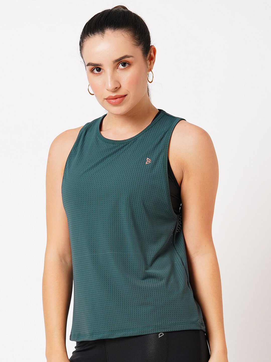 BODD ACTIVE Self Design Round Neck Sleeveless Tank Top