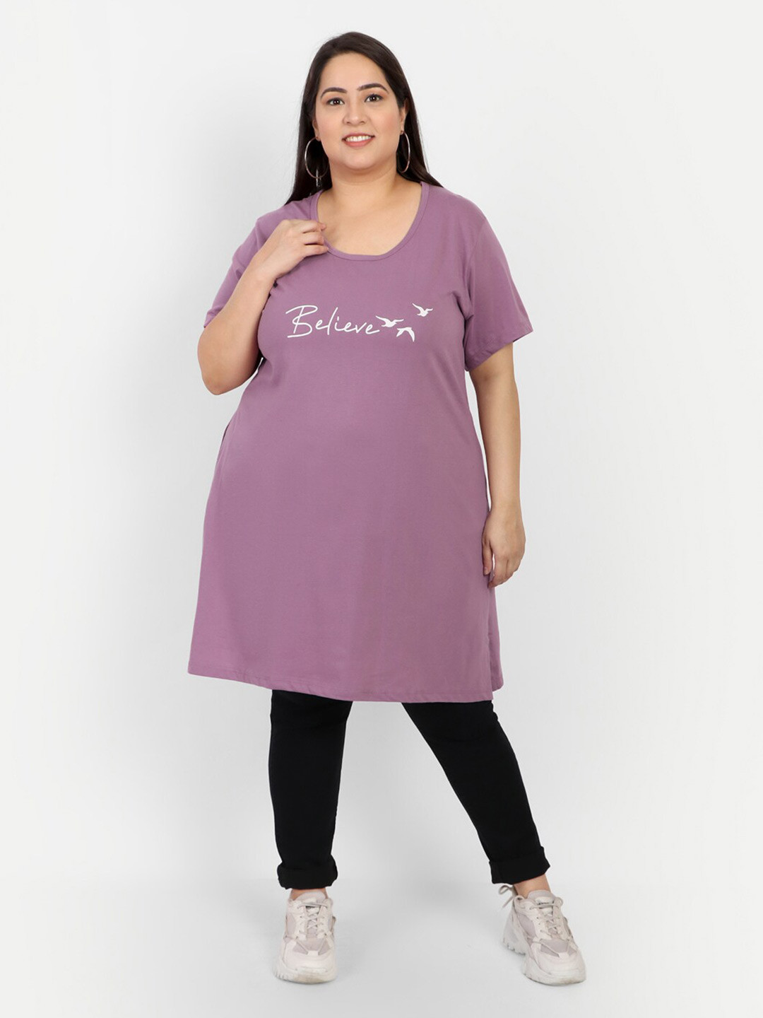 CUPID Plus Size Printed Longline T-Shirt