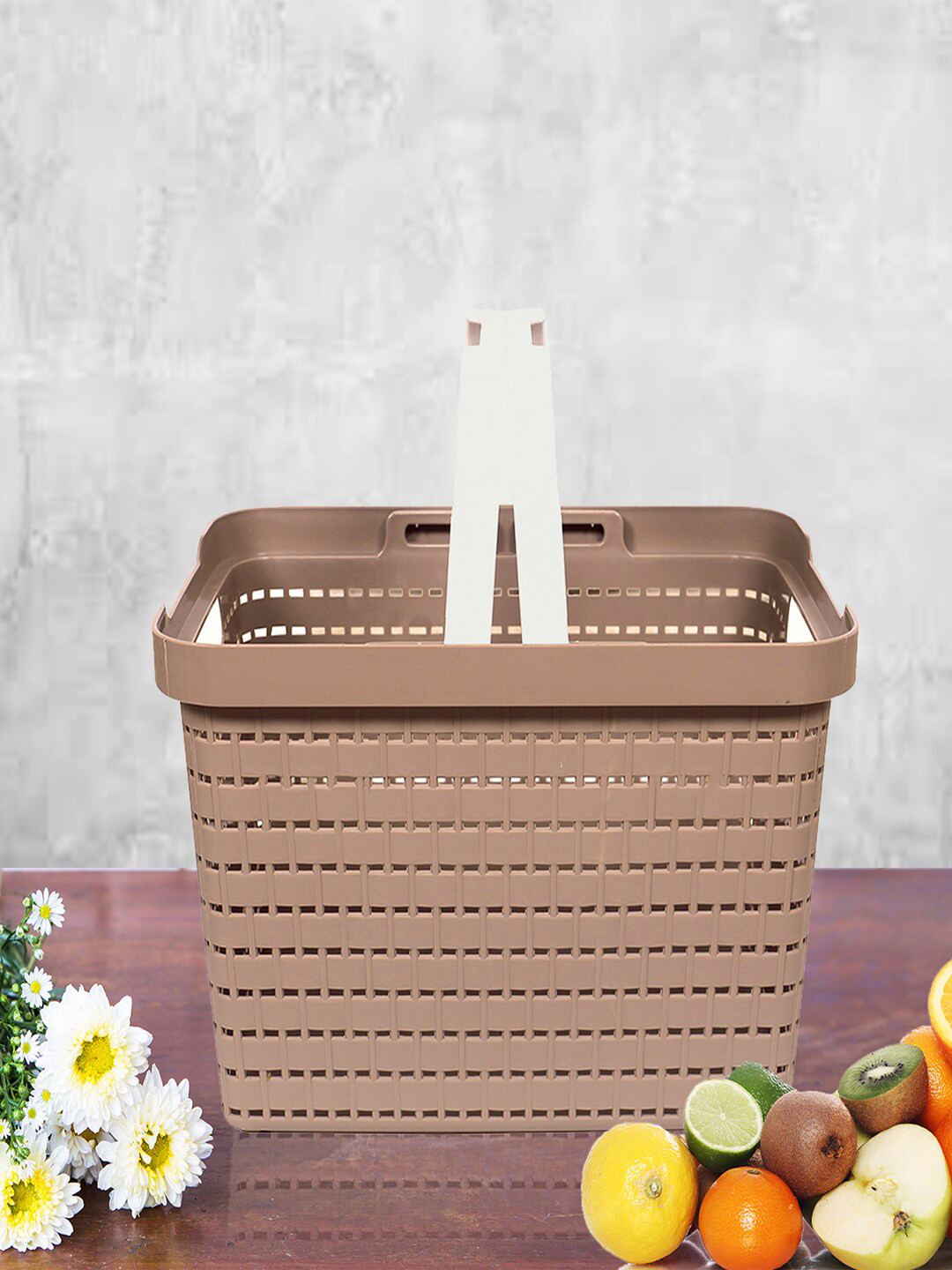 Kuber Industries Brown 3 Pieces Storage Basket