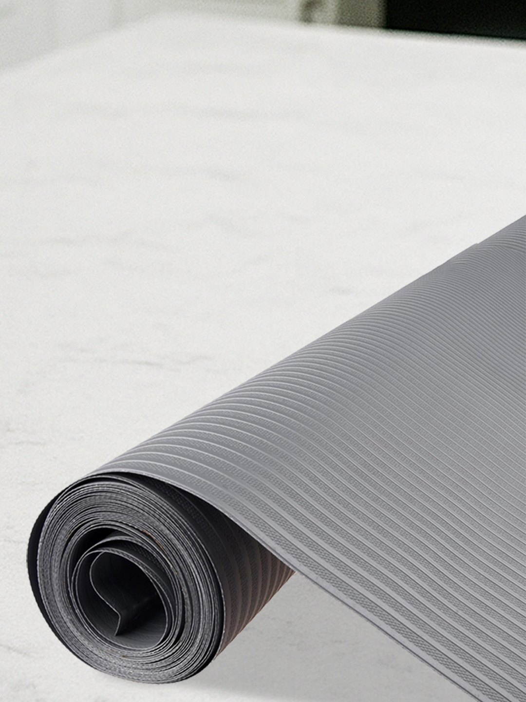Kuber Industries Grey Anti-skid Textured Shelf Liner Cabinet Mats