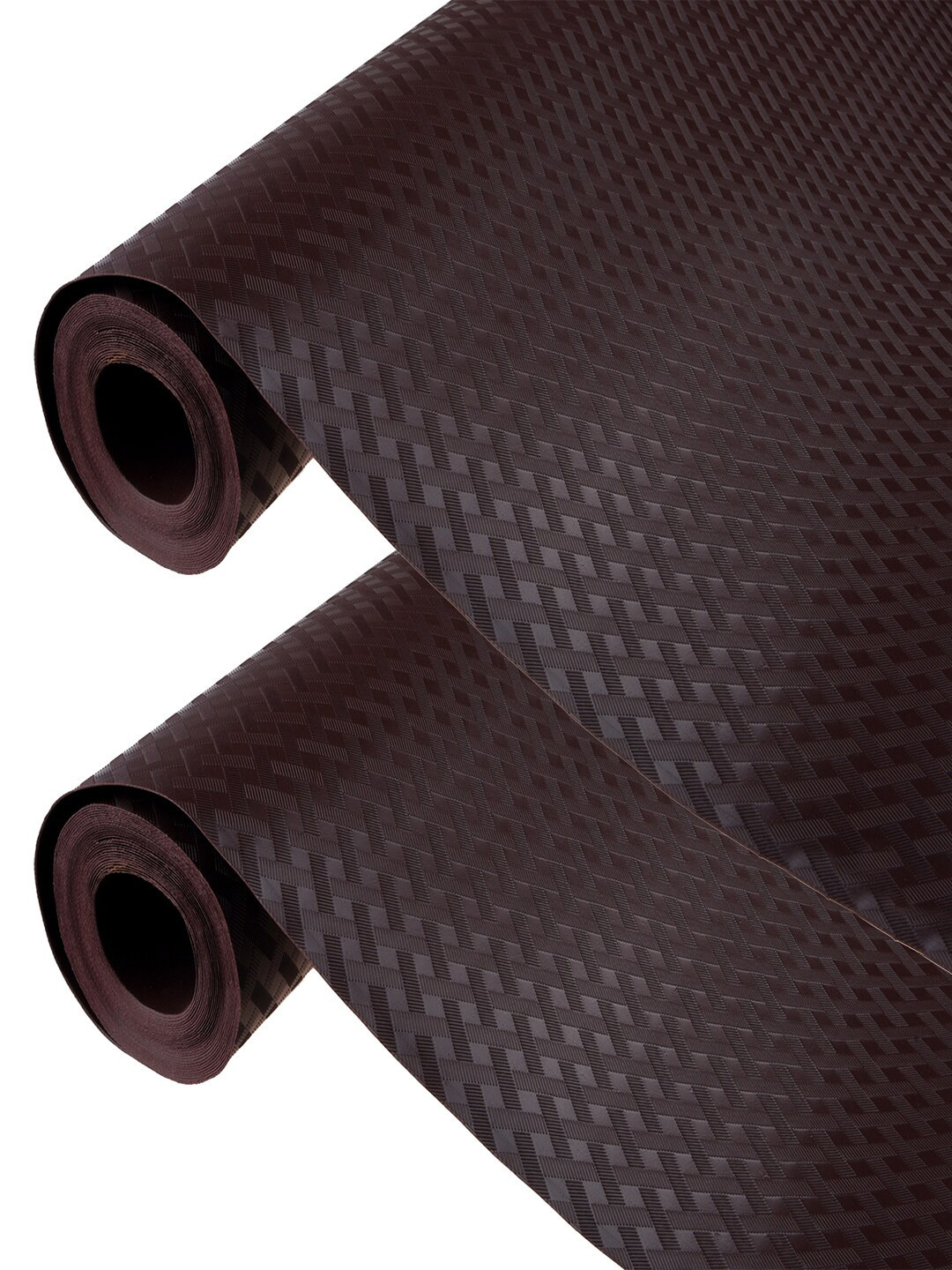 Kuber Industries Brown 2 Pieces Self Check Anti-skid Textured Shelf Liner Cabinet Mats
