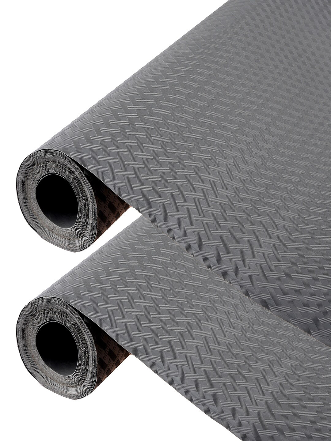 Kuber Industries Grey 2 Pieces Self Check Shelf Liner Cabinet Mats