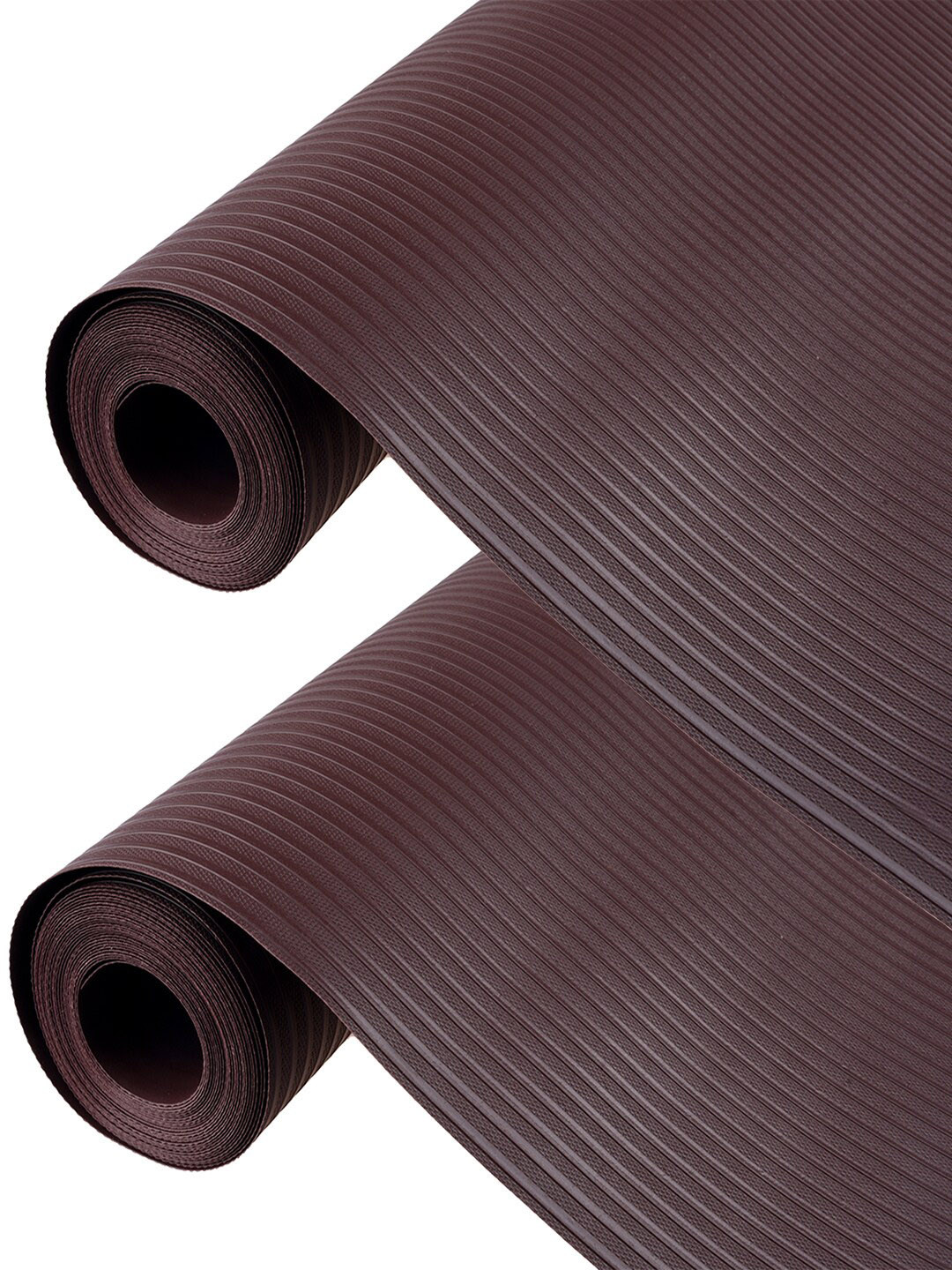 Kuber Industries Brown 2 Pieces Anti-skid Textured Self Lining Shelf Liner Cabinet Mats