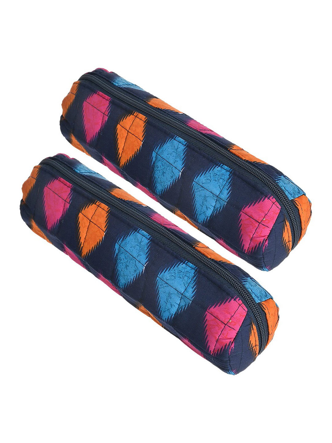Kuber Industries Blue & Pink 2 Pieces Cotton Zig-Zag Bangle Covers
