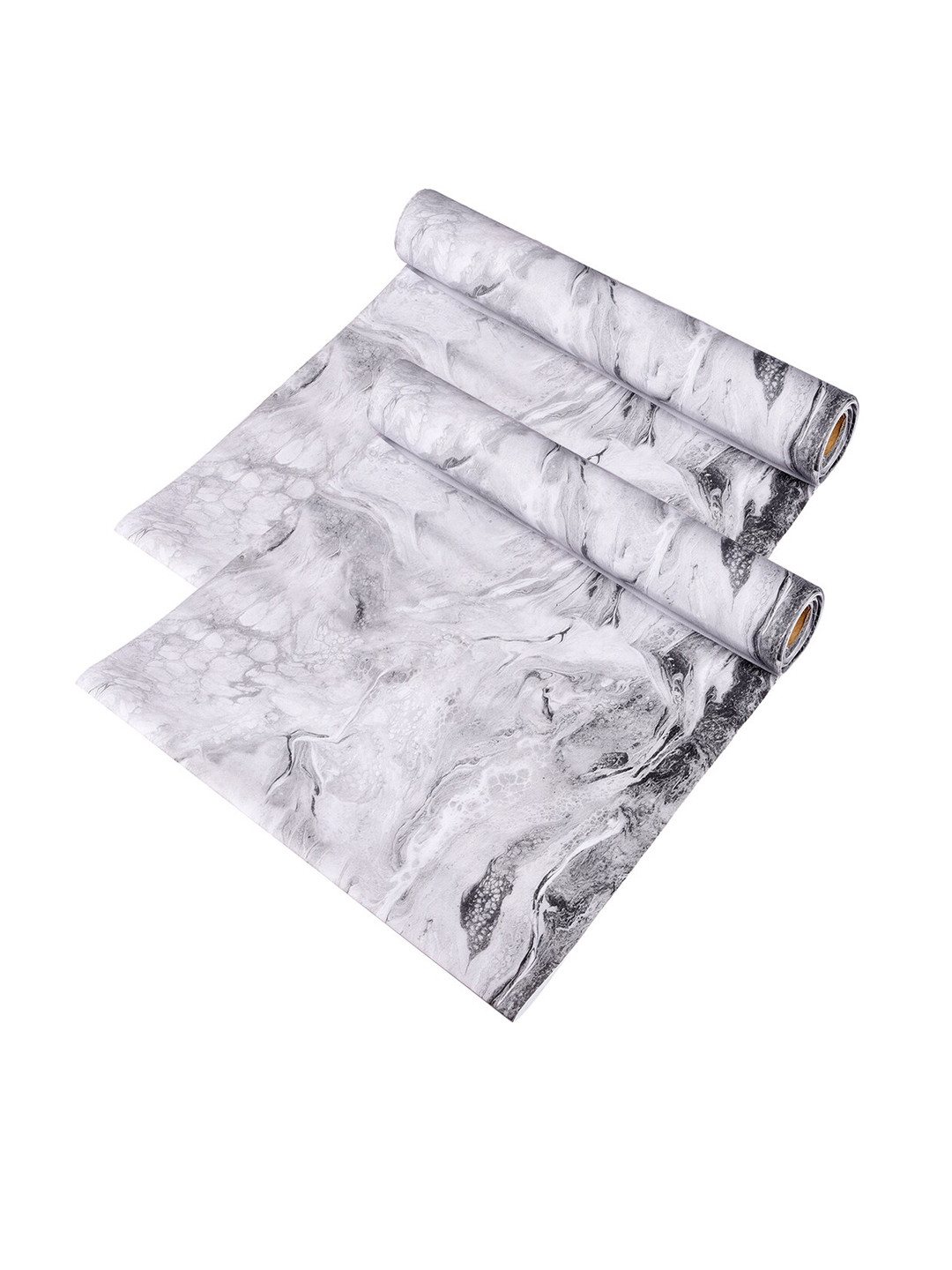 Kuber Industries 2 Pcs Grey Marble Shelf Liner Cabinet Mats