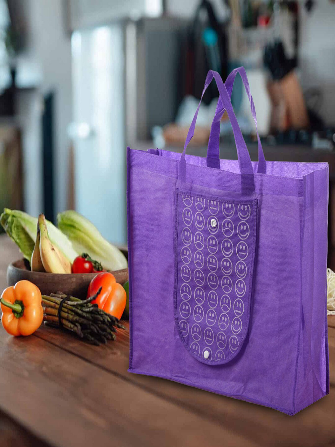 Kuber Industries Pack Of 5 Printed Foldable Shopper Tote Bag