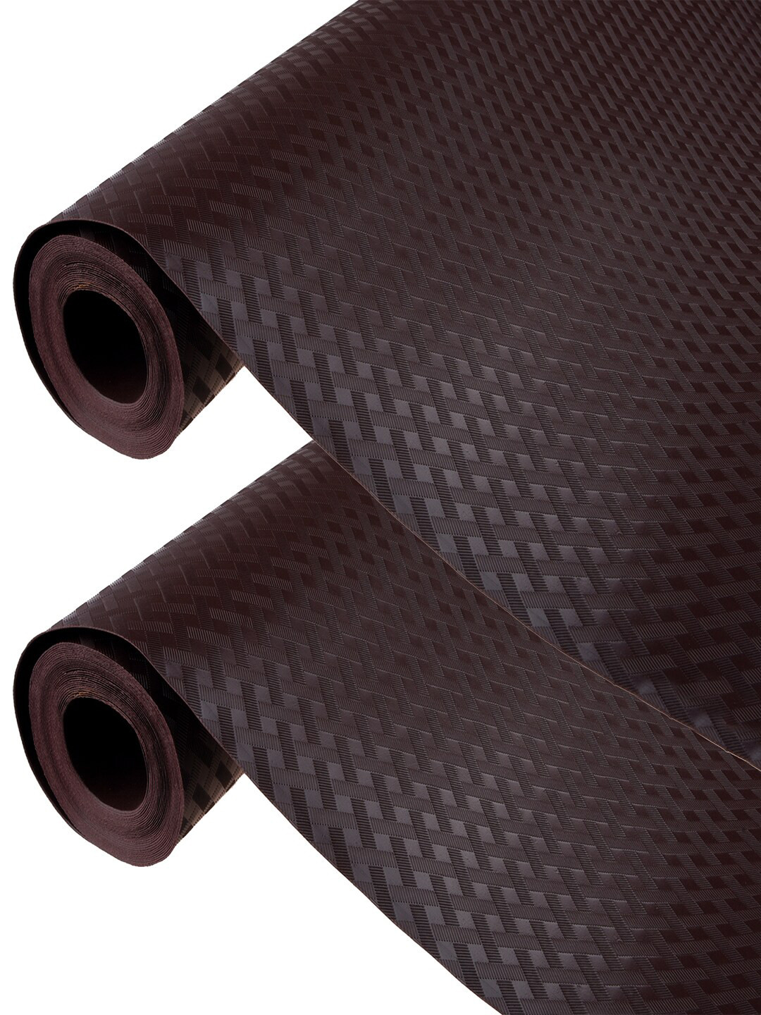 Kuber Industries Brown 2 Pieces Anti-skid Textured Self Check Shelf Liner Cabinet Mat
