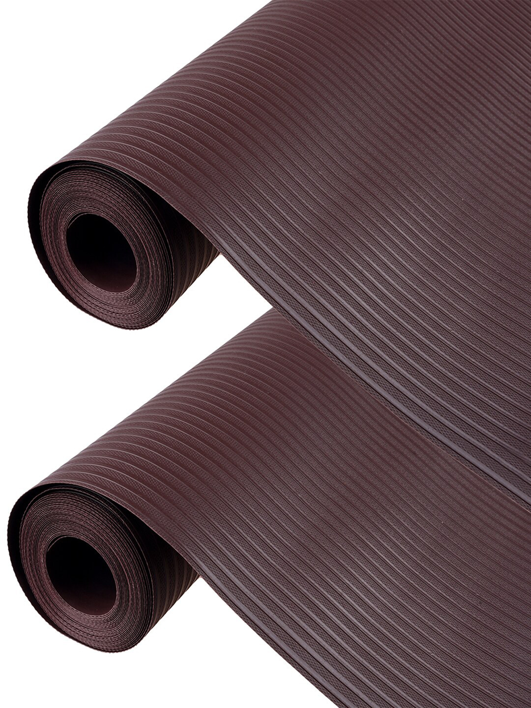 Kuber Industries Brown 2-Pieces Anti-skid Textured Self Lining Shelf Liner Cabinet Mat