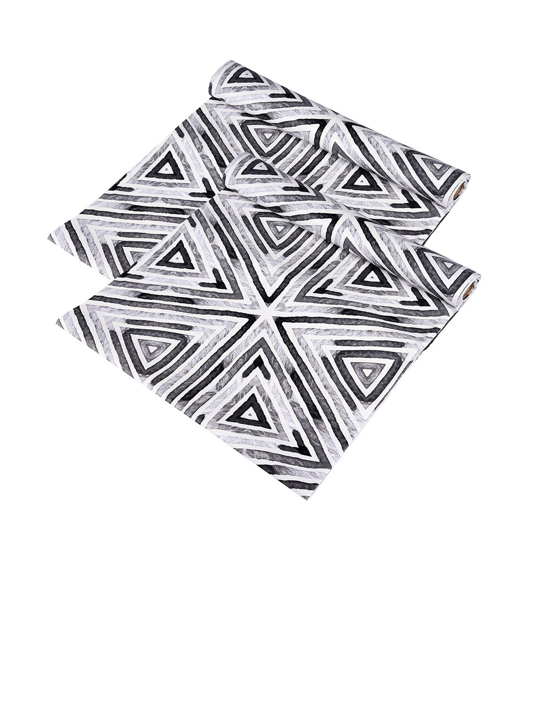 Kuber Industries Grey 2-Pieces Triangle Design Shelf Liner Cabinet Mat