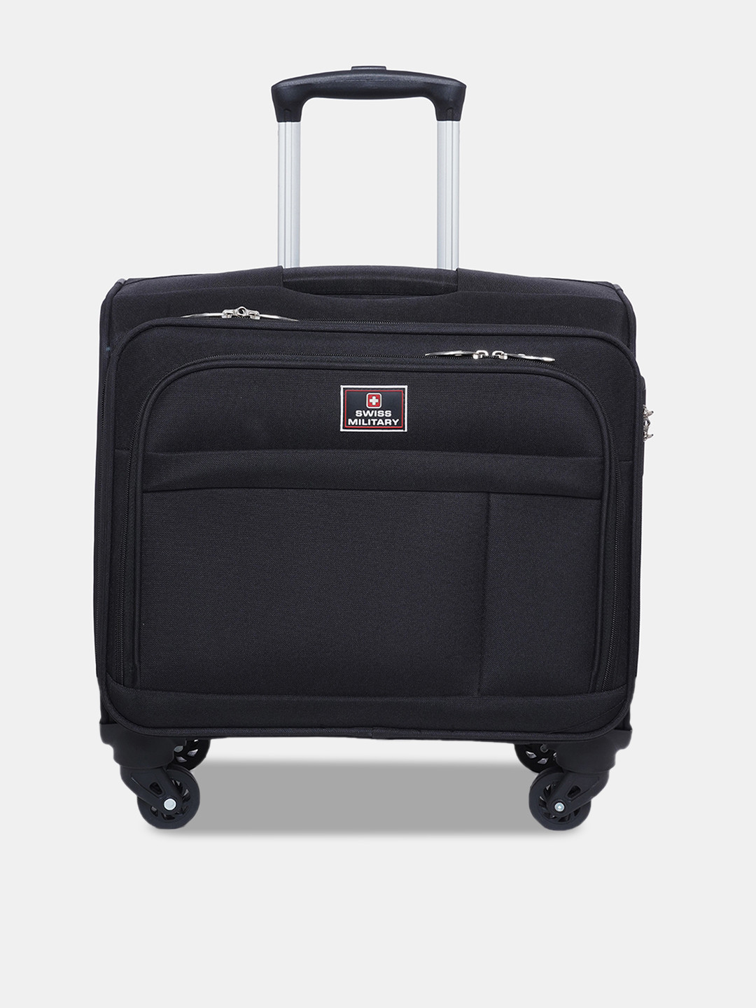 SWISS MILITARY Textured 360 Degree Rotation Soft Overnighter Trolley Bag