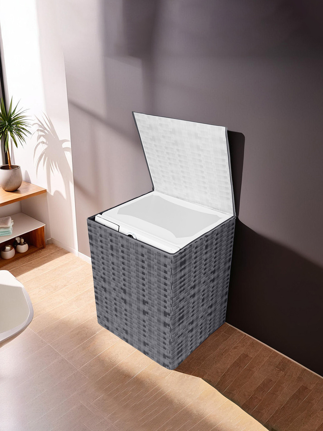 Kuber Industries Grey Top Load Fully-Automatic Washing Machine Cover