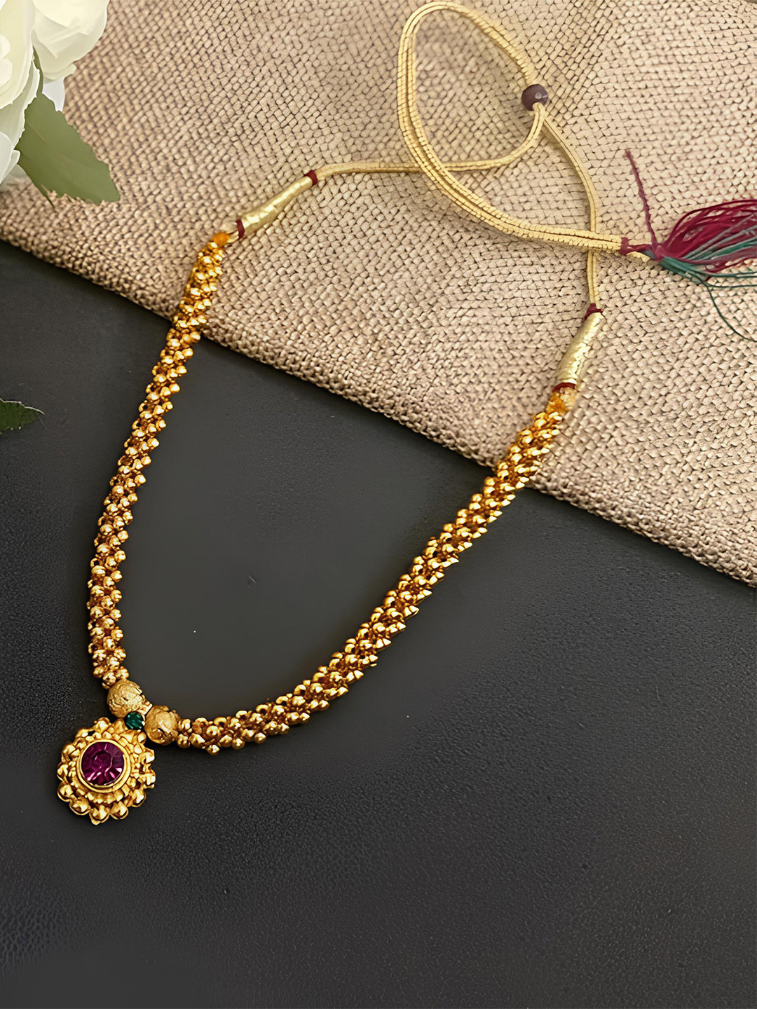 KARISHMA KREATIONS Gold-Plated Ethnic Necklace