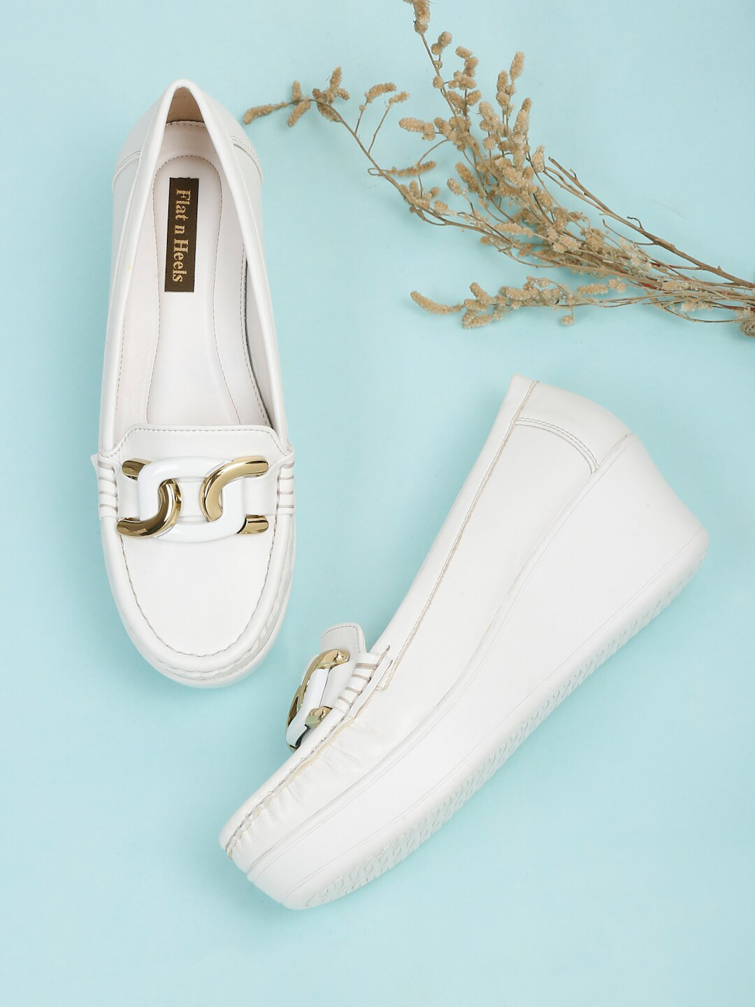 Flat n Heels Closed Back Wedge Pumps