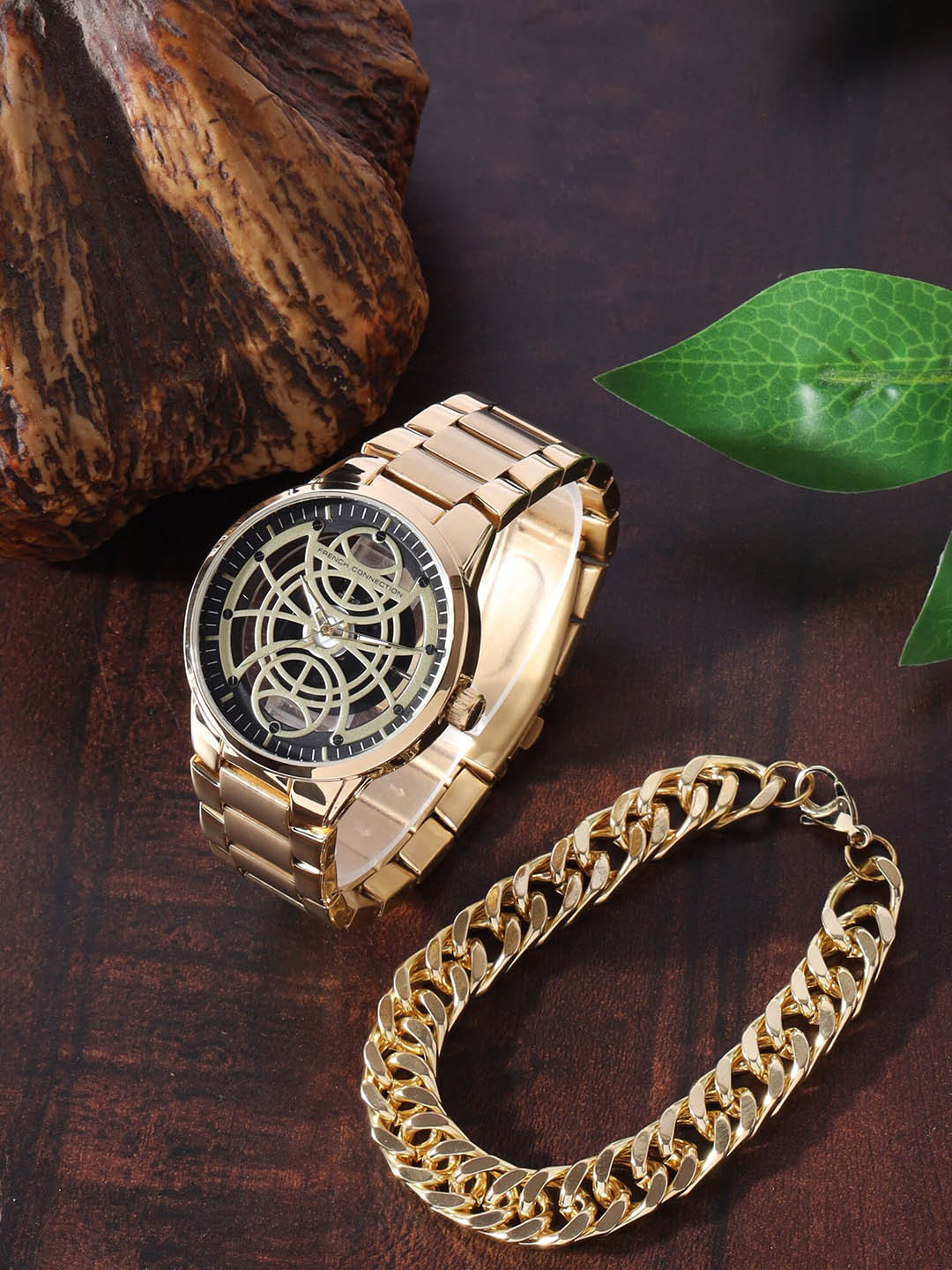 French Connection Men Analog Watch With Bracelet Gift Set FCW01GM