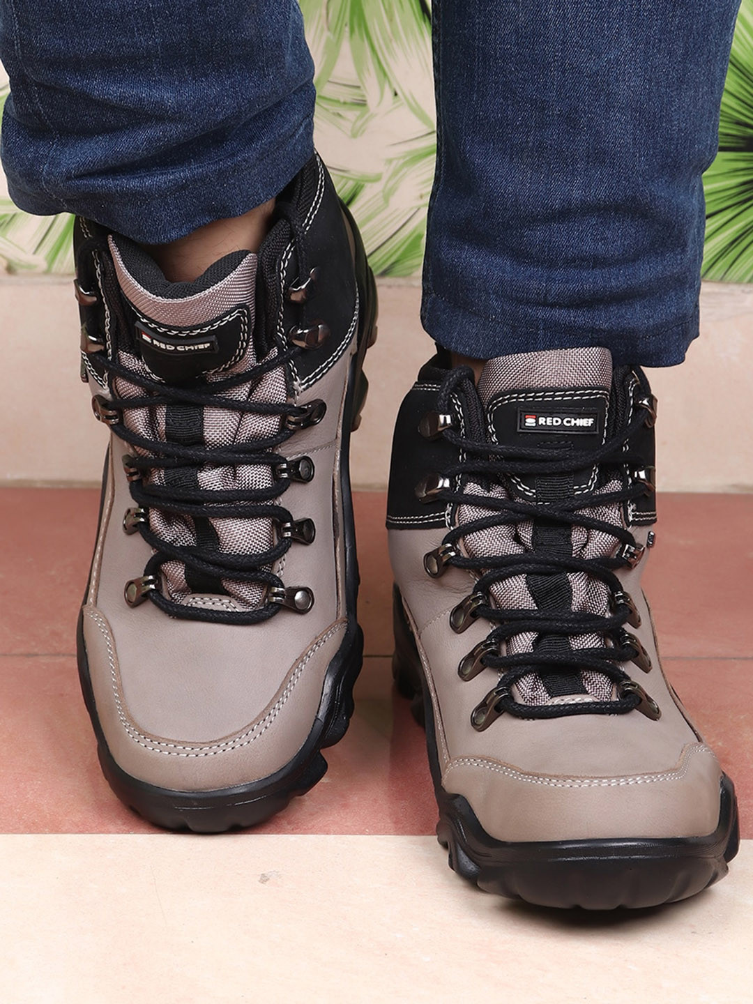 Red Chief Men Leather Hiking Boots