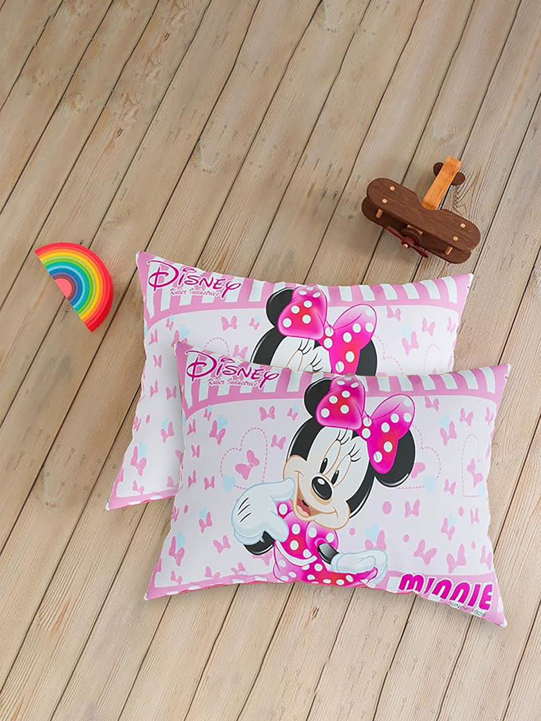 Kuber Industries Pink & White 2 Pieces Printed Pure Silk Pillow Covers