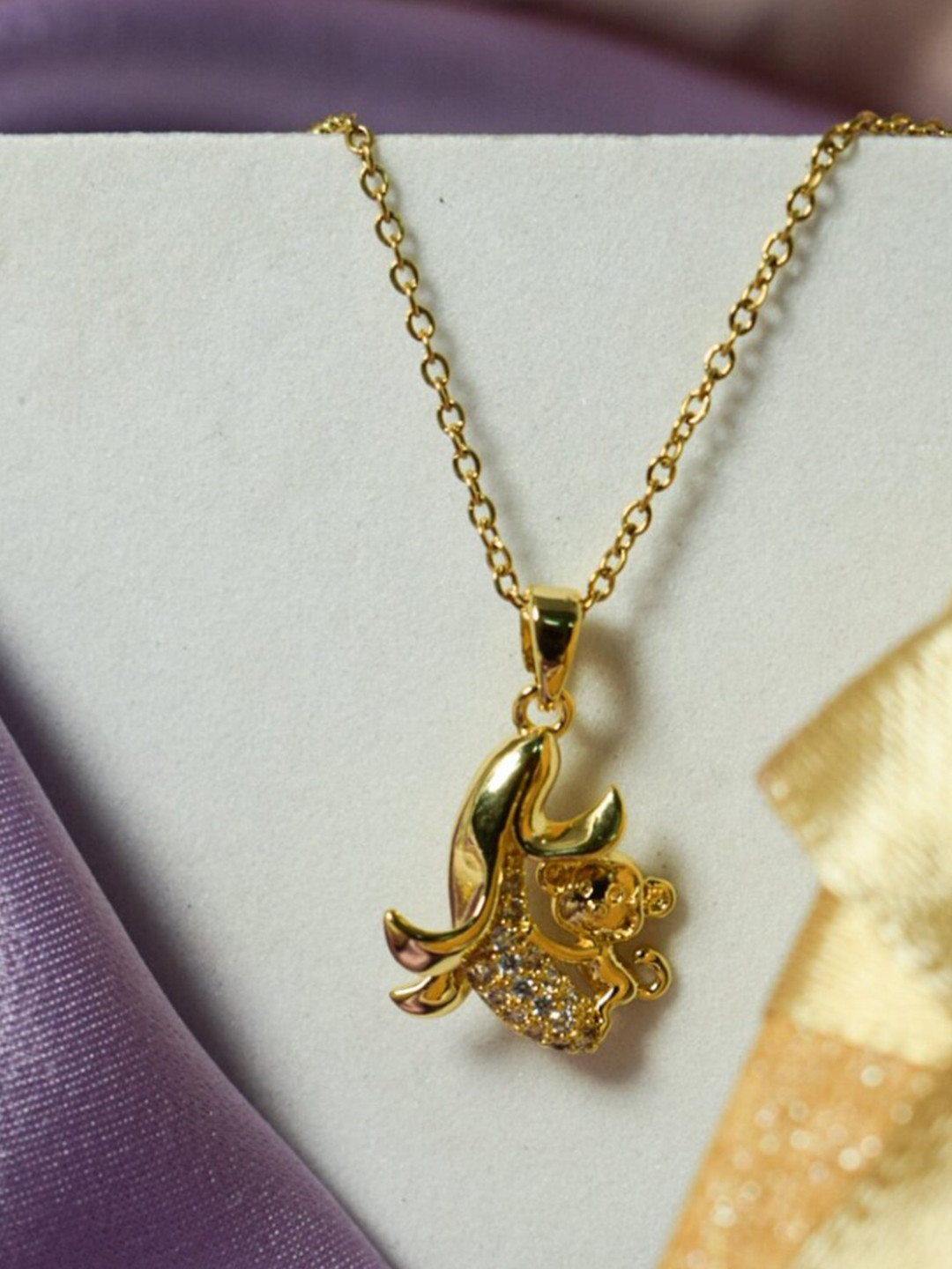 SALTY Gold-Plated Contemporary Pendant With Chain