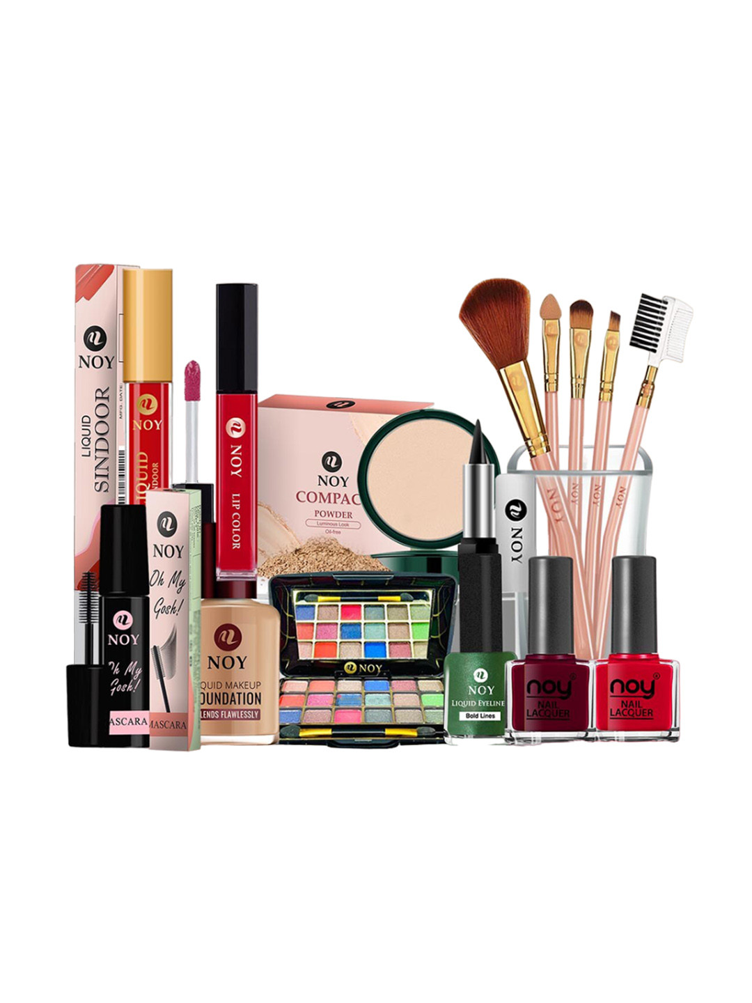 NOY 15-Pcs Makeup Combo - Waterproof For Daily Wear - Combo No 1477