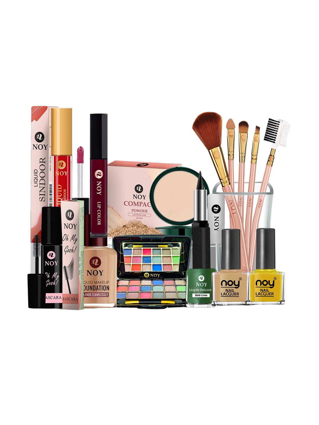 NOY Essentials 15Pcs Makeup Combo-Have Pairings For Effortless Glam- Combo No 1176