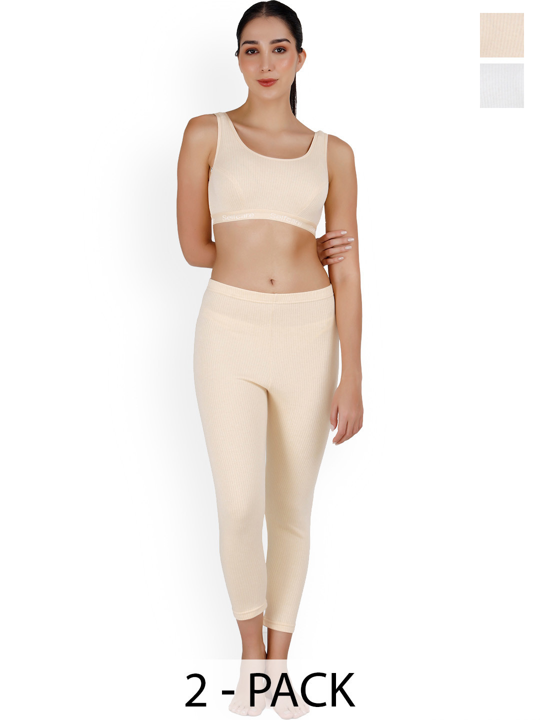SELFCARE Pack Of 2 Striped Thermal Sets