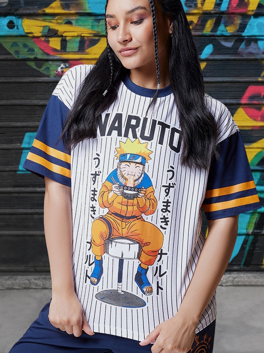 Bewakoof Naruto Printed Oversized Cotton T-shirt