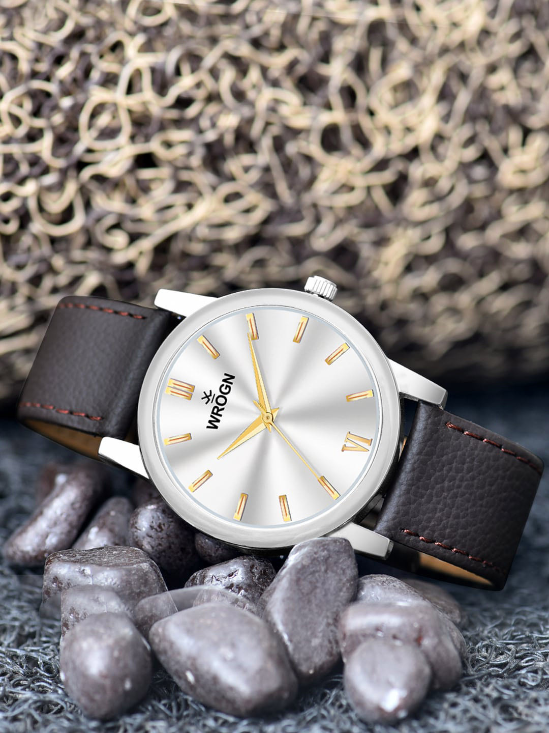 WROGN Men Leather Straps Analogue Watch WRG0425