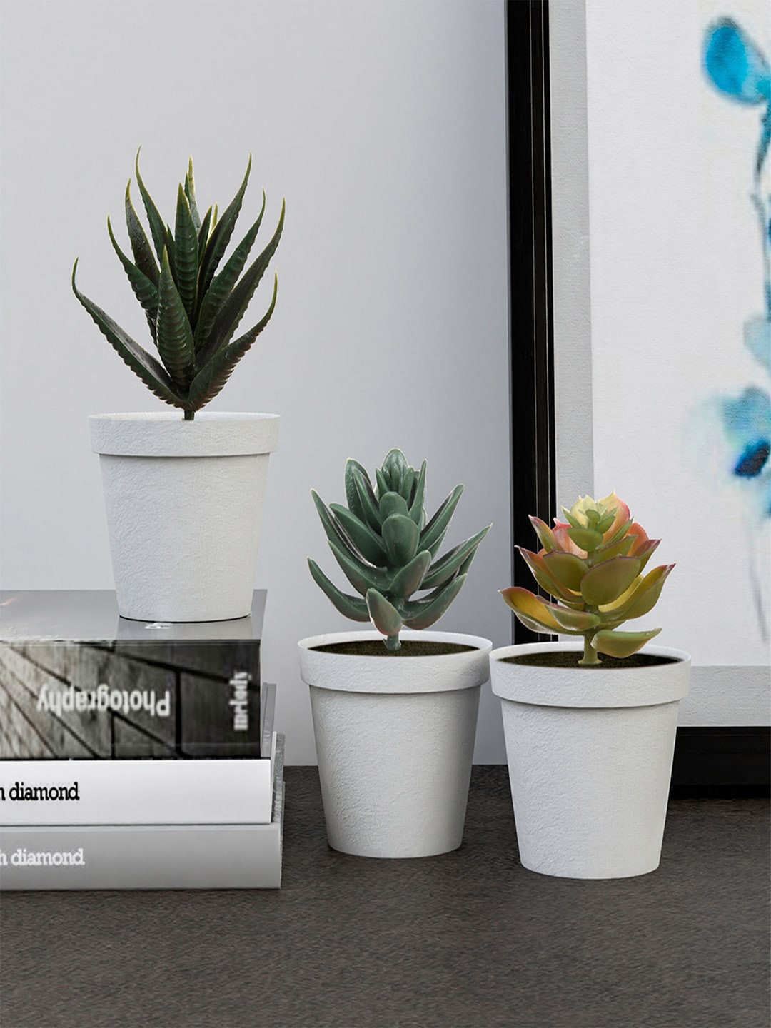 Kuber Industries Green 6-Pieces Artificial Plants