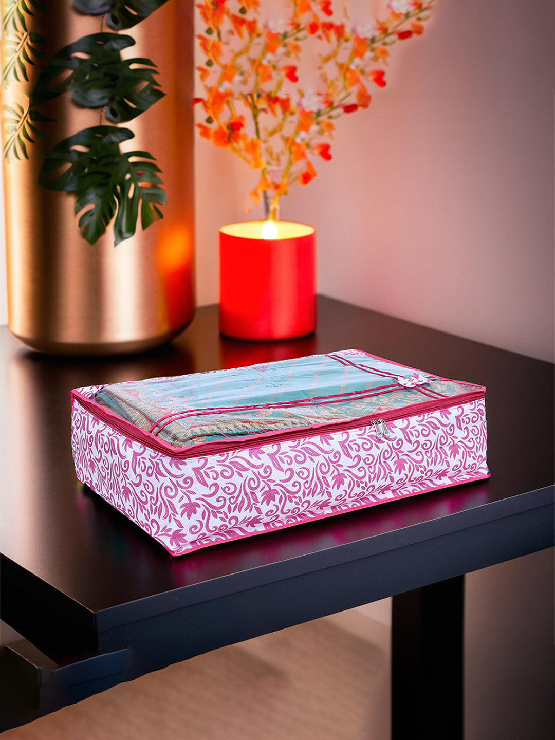 Kuber Industries Pink Printed Multi-Utility Organizers