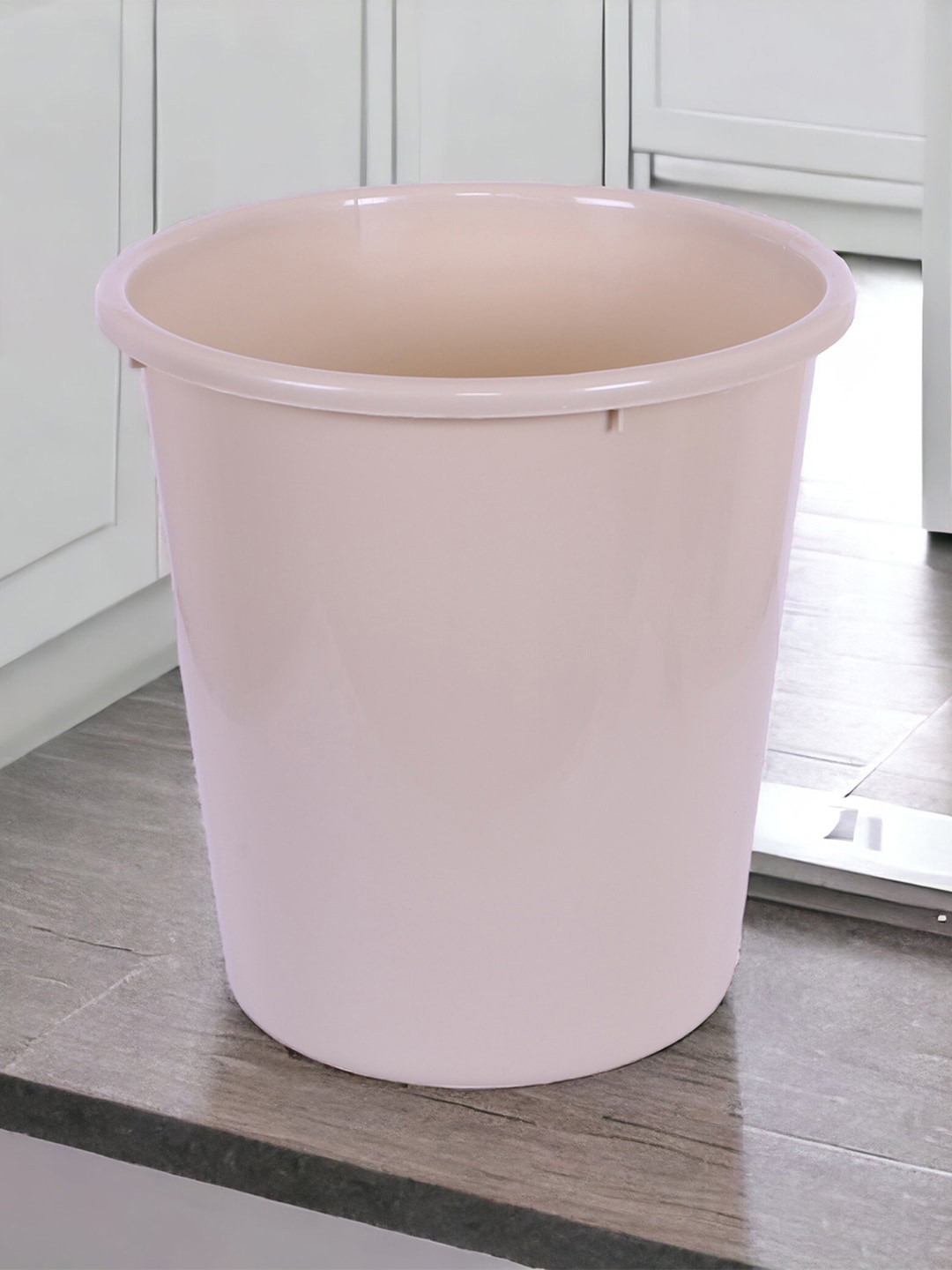 Kuber Industries Beige 3 Pieces Plastic Garbage Dustbins