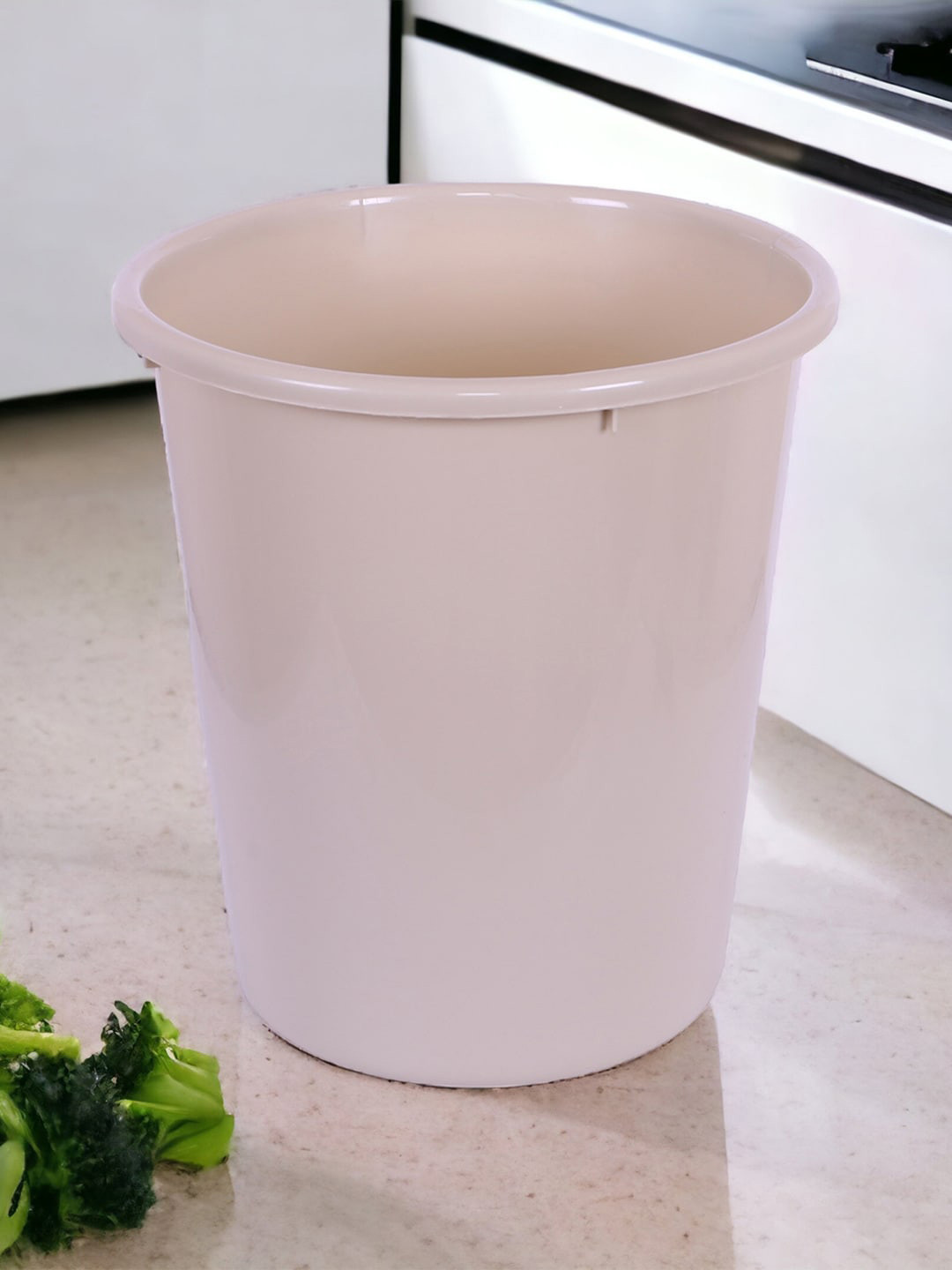 Kuber Industries Beige Plastic Garbage Open Dustbin 13 L