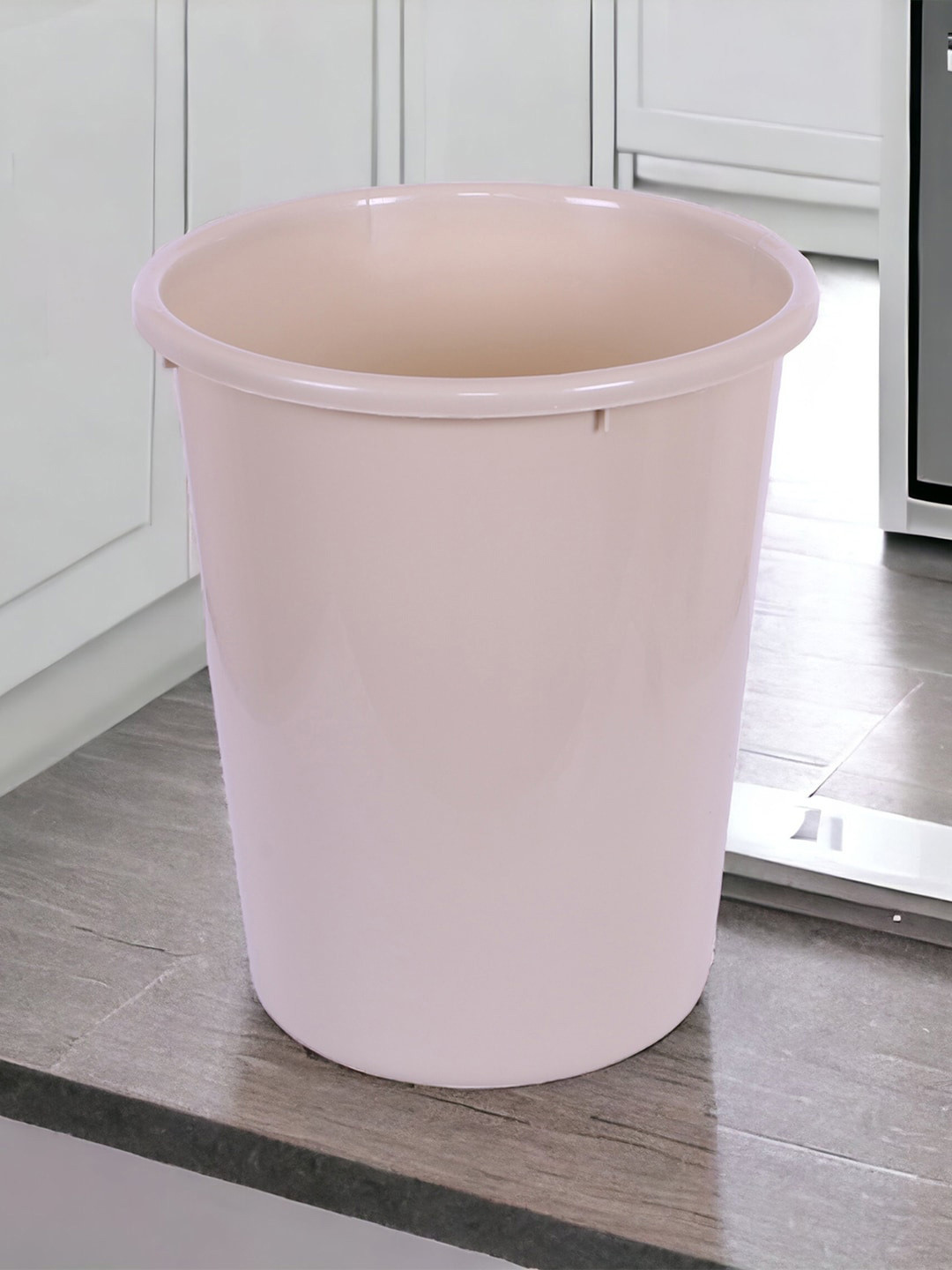 Kuber Industries 3 Pcs Beige & Grey Garbage Open Dustbins - 13 L Each