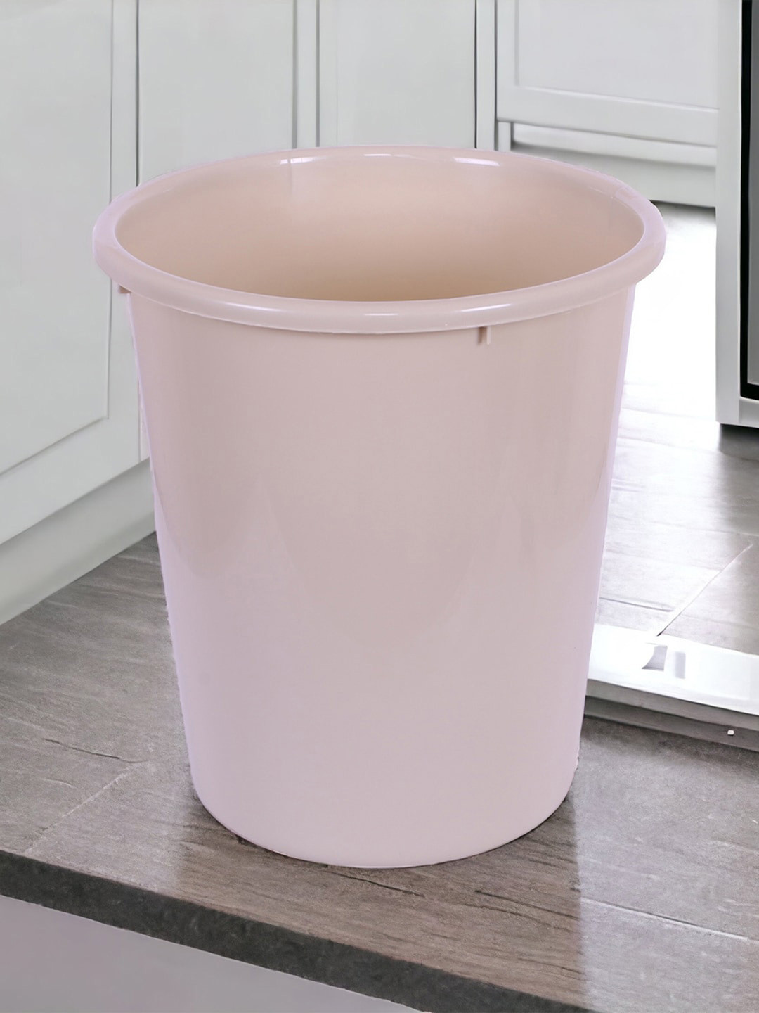 Kuber Industries 2 Pcs Beige & Purple Dustbins - 13 L Each