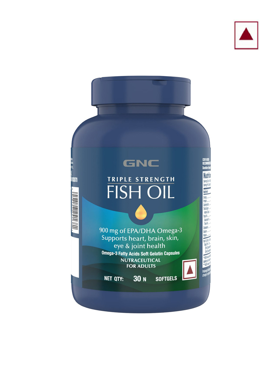 GNC Triple Strength Fish Oil Omega 3 Capsules - 30 Softgel Capsules