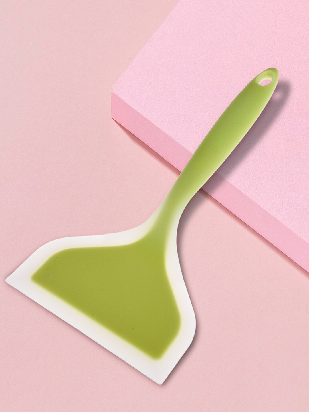 Kuber Industries Green Wide Silicone Omelet Turner Spatula